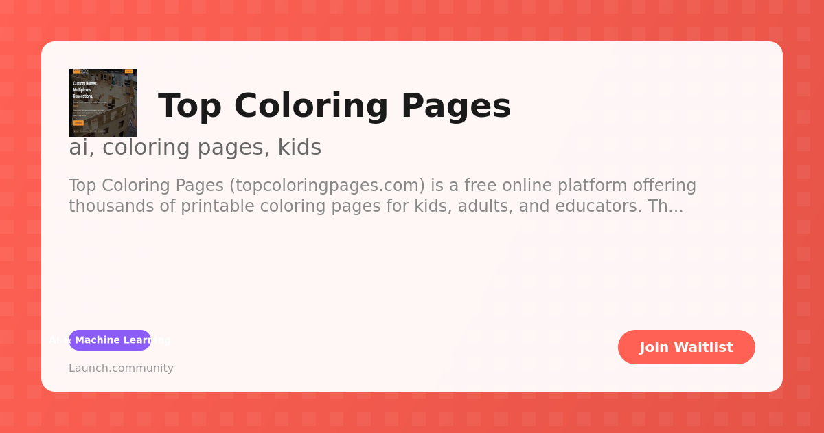 Top Coloring Pages - ai, coloring pages, kids | Launch.community